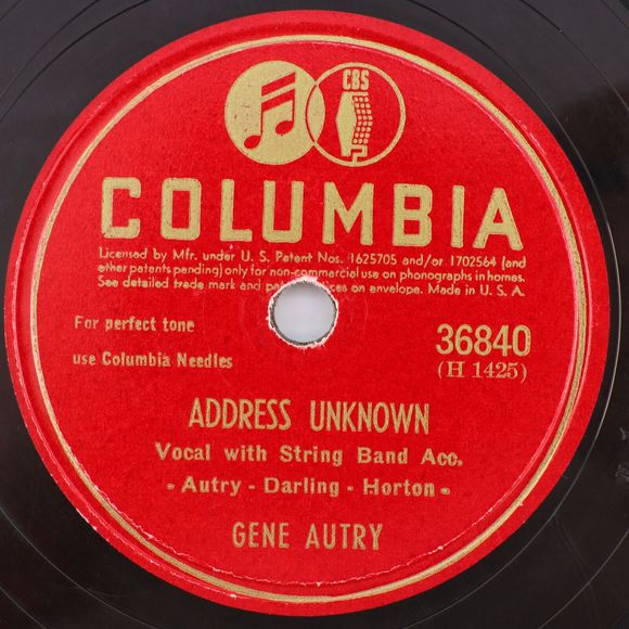 Gene Autry – Don't Hang Around Me Anymore / Address Unknown 78 rpm Record 36840 - Picture 3 of 16